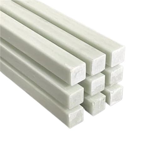 10 Stück 5 x 5–10 x 10 mm weiße Fiberglas-Vierkantstäbe – 50 cm lange massive Glasfaserstäbe for Bau, Heimwerken und mehr(10X10X500MM) von ZADIKO