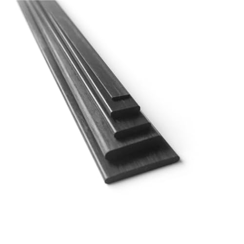 4 Stück Carbonfaserplatten 1 mm bis 20 mm – 500 mm Länge, flache Carbonfaserstreifen for individuelle Projekte(1X4MM) von ZADIKO