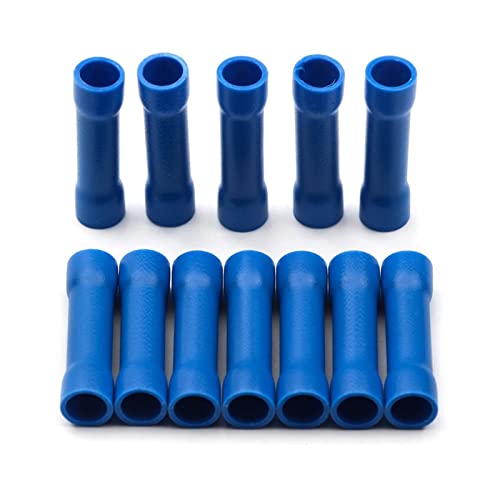 For zuverlässiges Crimpen, 50 Stück isolierte Crimp-Anschlussklemmen – BV1.25, BV2.5, BV5.5 Stoßverbinder for elektrische Kabel(Blue) von ZADIKO