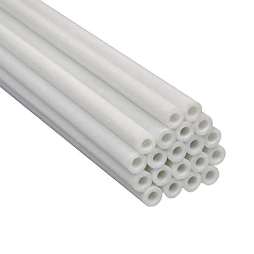 Weiße Glasfaser-Stützrohre for Gartenarbeit und Modellbau – 20 Stück, 500 mm Länge, mehrere Durchmesser erhältlich(6mm x3mmx500mm) von ZADIKO