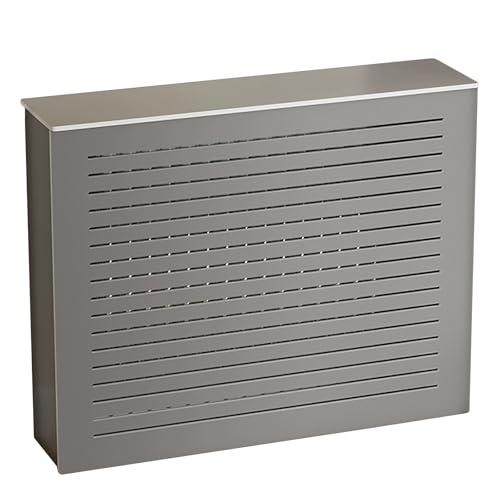 Graue Heizkörperabdeckung, Moderner Heizkörperverkleidungsschrank mit Ablage, Dekorative Heizungsabdeckung für Wohnzimmer Schlafzimmer Flur(80x80x20cm/31.4x31.4x7.8in) von ZAFDZSW