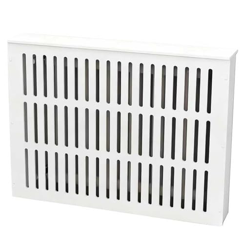 MDF Heizkörperverkleidung mit Ablage, Vertikale Lamellen, Moderner Heizkörper Schrank für Wohnzimmer Schlafzimmer Zuhause(80x80x25cm/31.4x31.4x9.8in) von ZAFDZSW