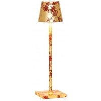 LED-Tischleuchte Poldina Pro Micro Red Gold Leaf Craquelè wiederaufladbar und dimmbar mit Akku bis zu 12 Stunden von ZAFFERANO
