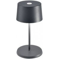 Olivia pro mini dunkelgraue wiederaufladbare und dimmbare LED-Tischleuchte von ZAFFERANO