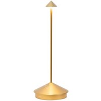 Pina Pro Gold, wiederaufladbare und dimmbare LED-Tischleuchte – 2,2 w, 2200–2700–3000 k, IP54 von ZAFFERANO