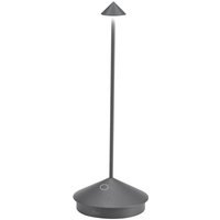 Pina Pro LED-Tischleuchte, dunkelgrau, wiederaufladbar und dimmbar, kabellos, Safran, 2200-2700-3000K, IP54, 12 Stunden Akkulaufzeit Pina Pro LED-Tischleuchte, dunkelgrau, wiederaufladbar und dimmbar, kabellos, Safran, 2200-2700-3000K, IP54, 12 Stunden Akkulaufzeit von ZAFFERANO