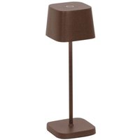 Zafferano OFELIA PRO MICRO Wiederaufladbare und dimmbare Corten-LED-Tischleuchte von ZAFFERANO