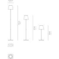 Zafferano - Poldina Pro l Weiße wiederaufladbare und dimmbare LED-Lampe 122 cm mit Akku bis zu 12 Stunden von ZAFFERANO