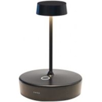 Zafferano Swap mini pro Schwarze wiederaufladbare und dimmbare LED-Tischlampe - 2200-2700-3000K 2W Aluminium IP65 von ZAFFERANO