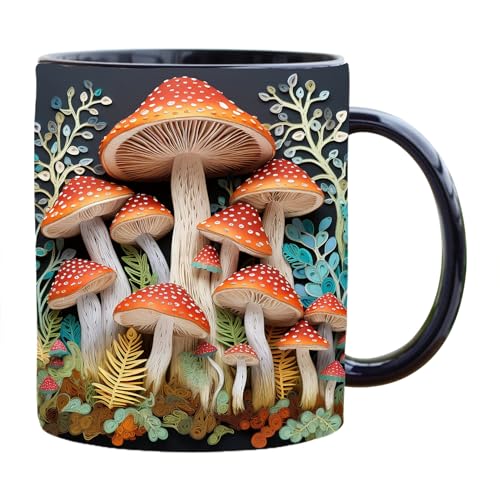 3D-Zauberpilz-Tasse, 3D-Pilz-Tassen, kreatives Weltraum-Design, Pilz-Kaffeetassen, Neuheit, elegante 3D-Pilz-Teetasse, Keramikbecher-Geschenke von ZAGARO
