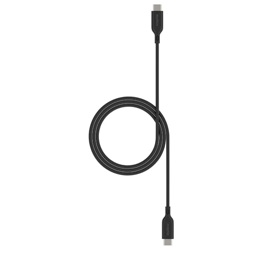 ZAGG mophie Essentials USB-C auf USB-C, Schnellladekabel, Kabel zur Datenübertragung, Enduraflex Silikon, langlebig, strapazierfähig, 60W, 1m, schwarz von ZAGG