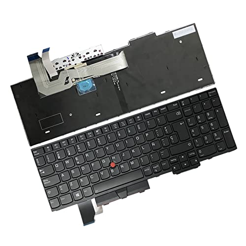 Zahara Spanische Tastatur mit Hintergrundbeleuchtung, SP schwarz, austauschbar, für Lenovo Thinkpad E580 20CD 28CD 2KCD 2MCD E585 L580 T590 E590 L590 Series P52 P72 P53 P73 851-0072-00A SN5396BL von Zahara