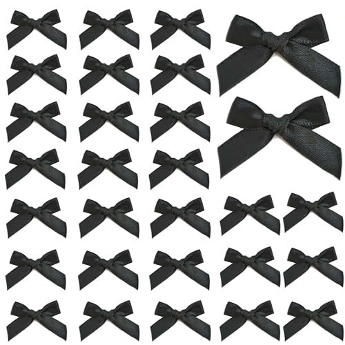 ZAHD 150 PCS Geschenkschleife zum Nähen einseitige satinschleifen geschenkverpackungen Kleine Deko Schleife für Party Mini Band Bowtie für Nähen Mini Stoff Satinschleife Geschenkverpackung (Schwarz) ZAHD 150 PCS Geschenkschleife zum Nähen einseitige satinschleifen geschenkverpackungen Kleine Deko Schleife für Party Mini Band Bowtie für Nähen Mini Stoff Satinschleife Geschenkverpackung (Schwarz) von ZAHD