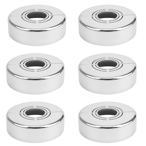 ZAHD 6 Stück Verstellbar Rosette Duscharmatur Rosette Für Duscharmatur Abdeckung Geteilte Rohrabdeckung Abdeckrosette Geteilt Rosette Wasserhahn für WasserhäHne Rohre, Heizkö Rperrohre (Silber) von ZAHD
