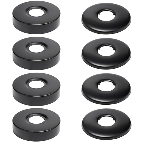 ZAHD 8 PCS wasserhahn rosette sanitär rosette geteilt rosette badewannenarmatur duscharmatur rosette Duscharmatur Rosette Schwarz Flach Abdeckung Rosette Schwarz Rohrabdeckung für Rohre (8) von ZAHD