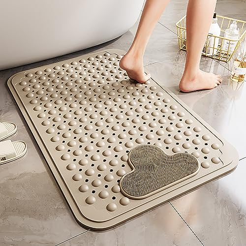 Duschmatte rutschfest 120x80cm,Antirutschmatte Dusche mit Saugnäpfe und Abflusslöcher,Badewannenmatte rutschfest,Duscheinlage rutschfest Massage,Antirutschmatte Badewanne,Maschinenwaschbar(Beige) Duschmatte rutschfest 120x80cm,Antirutschmatte Dusche mit Saugnäpfe und Abflusslöcher,Badewannenmatte rutschfest,Duscheinlage rutschfest Massage,Antirutschmatte Badewanne,Maschinenwaschbar(Beige) von ZAHDMA