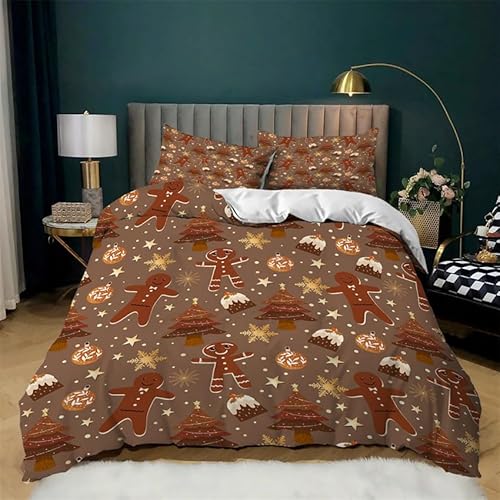Bettdecke 135X200 Lebkuchenmann Microfibre Bettwäsche-Sets,Bettdecke 135X200 Set Mit Kissen,Bettwäsche Set,Jahreszeiten Herbst Bettwäsche, Soft Duvet Cover, Breathable Deckenbezug von ZAHHYG