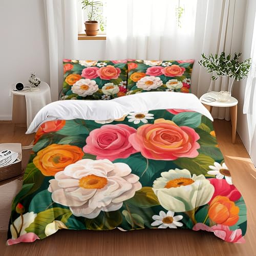 Bettdecke 240X220 Drucken Microfibre Bettwäsche-Sets,Bettbezug Mit 2 X Pillow,Bettwäsche Set,Jahreszeiten Herbst Bettwäsche, Soft Duvet Cover, Breathable Deckenbezug von ZAHHYG