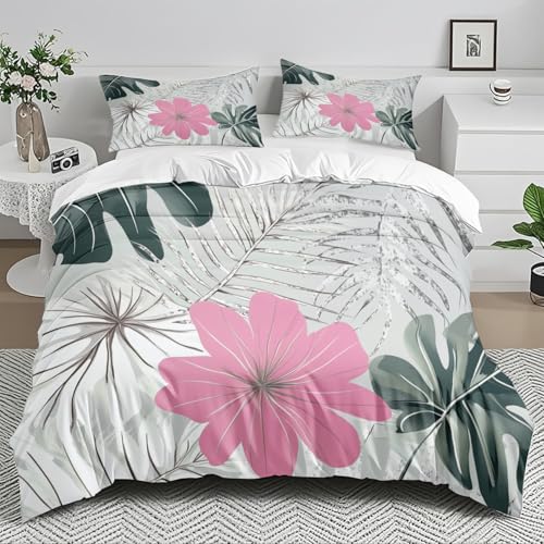 Bettdecke 240X220 Grau Grün Microfibre Bettwäsche-Sets,Bettbezug Mit 2 X Pillow,Bettwäsche Set,Jahreszeiten Herbst Bettwäsche, Soft Duvet Cover, Breathable Deckenbezug von ZAHHYG