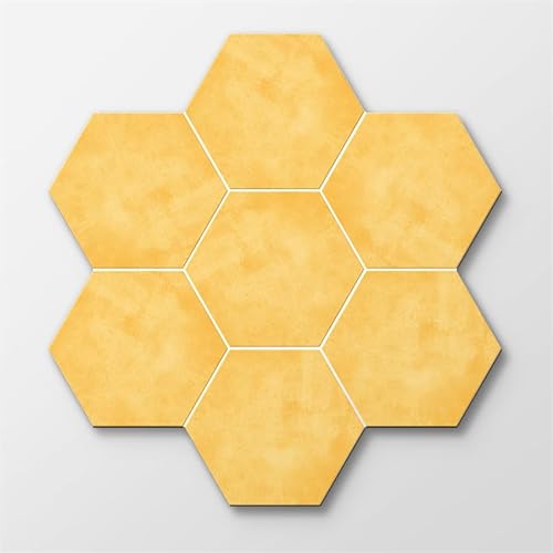 Fliesenaufkleber Gelbes Sechseck Küchenrückwand Folie 3d Fliesenaufkleber Bad PVC Klebefliesen Wasserdicht Selbstklebende Fliesen Leicht zu Schrubben Klebefliesen Boden1 PC(25x30cm) von ZAHHYG