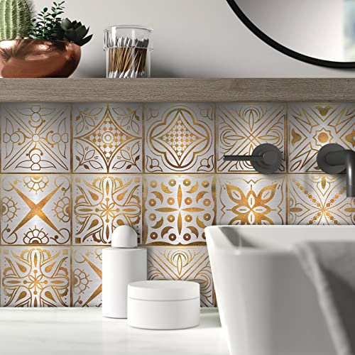 Fliesenaufkleber Goldener Nordischer Stil Klebefliesen 3D Küchenrückwand Folie Wasserdicht Fliesenfolie Vinyl Selbstklebende Fliesen Aufkleber Fliesen für Bad Wohnzimmer Küche Deko10 Stück(10X10cm) Fliesenaufkleber Goldener Nordischer Stil Klebefliesen 3D Küchenrückwand Folie Wasserdicht Fliesenfolie Vinyl Selbstklebende Fliesen Aufkleber Fliesen für Bad Wohnzimmer Küche Deko10 Stück(10X10cm) von ZAHHYG
