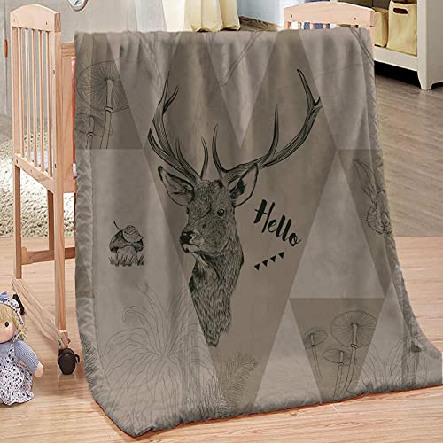 Kuscheldecke Brauner Retro-Hirsch Decke Mikrofaser Kuscheldecke Flauschig Langlebig Fleecedecke Zweiseitige Couchdecke Dick & Warm Wolldecken für Couch(180x200cm) von ZAHHYG