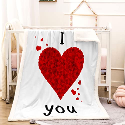 Kuscheldecke Rotes Herz Ich Liebe Dich Decke Mikrofaser Kuscheldecke Flauschig Langlebig Fleecedecke Zweiseitige Couchdecke Dick & Warm Wolldecken für Couch(150x200cm) von ZAHHYG