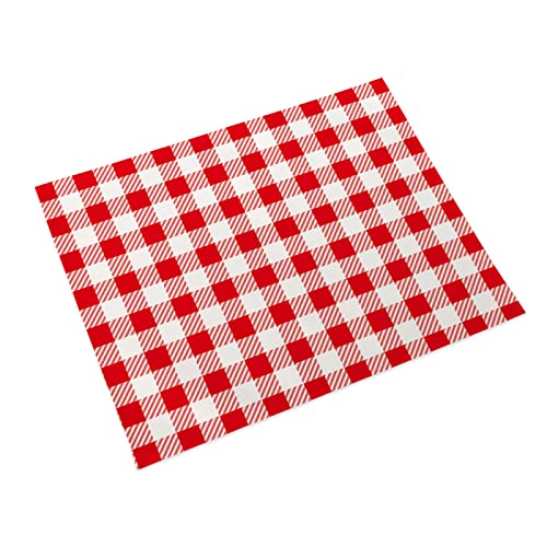 Platzdeckchen Abwaschbar Rot Und Weiß Kariert Platzset 8er Set Rutschfest Tischsets Abwaschbar Flachs Abgrifffeste Hitzebeständig Platzdeckchen Schmutzabweisend Platzsets für Küche Speisetisch 45x30cm von ZAHHYG