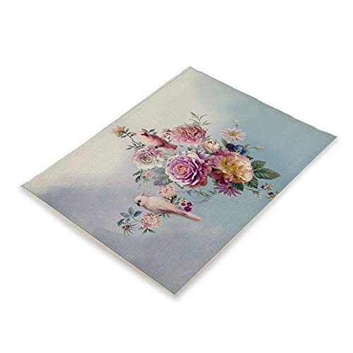Platzset Abwischbar Blume Platzset 2er Set rutschfest Tischsets Abwaschbar Flachs Abgrifffeste Hitzebeständig Platzdeckchen Schmutzabweisend Platzsets für Küche Speisetisch Platzset Abwischbar Blume Platzset 2er Set rutschfest Tischsets Abwaschbar Flachs Abgrifffeste Hitzebeständig Platzdeckchen Schmutzabweisend Platzsets für Küche Speisetisch von ZAHHYG