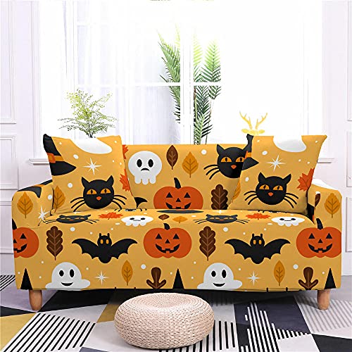 Sofa Überzug Gelbe Halloween-Fledermaus Sofaüberwurf Sofabezug Stretchy Couchbezug Sofa Bezug Ecksofa Überwurf Sofabezüge Antirutsch Sofahusse Jacquard Sofaüberzug 3 Places (190cm-230cm) von ZAHHYG