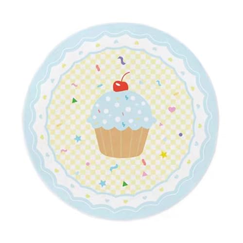 Teppich Rund 100cm Kurzflor rutschfest Blau Gelb Waschbar Kurzflor Moderne rutschfest Wohnzimmer Teppich, fürs Schlafzimmer, Inderzimmer Teppich Rund 100cm Kurzflor rutschfest Blau Gelb Waschbar Kurzflor Moderne rutschfest Wohnzimmer Teppich, fürs Schlafzimmer, Inderzimmer von ZAHHYG