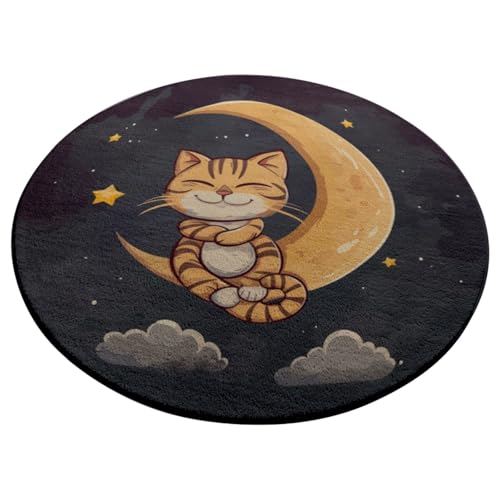 Teppich Rund 100cm Kurzflor rutschfest Gelb Schwarz Waschbar Kurzflor Moderne rutschfest Wohnzimmer Teppich, fürs Schlafzimmer, Inderzimmer Teppich Rund 100cm Kurzflor rutschfest Gelb Schwarz Waschbar Kurzflor Moderne rutschfest Wohnzimmer Teppich, fürs Schlafzimmer, Inderzimmer von ZAHHYG