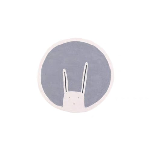 Teppich Rund 100cm Kurzflor rutschfest Grauer Kaninchen Waschbar Kurzflor Moderne rutschfest Wohnzimmer Teppich, fürs Schlafzimmer, Inderzimmer Teppich Rund 100cm Kurzflor rutschfest Grauer Kaninchen Waschbar Kurzflor Moderne rutschfest Wohnzimmer Teppich, fürs Schlafzimmer, Inderzimmer von ZAHHYG