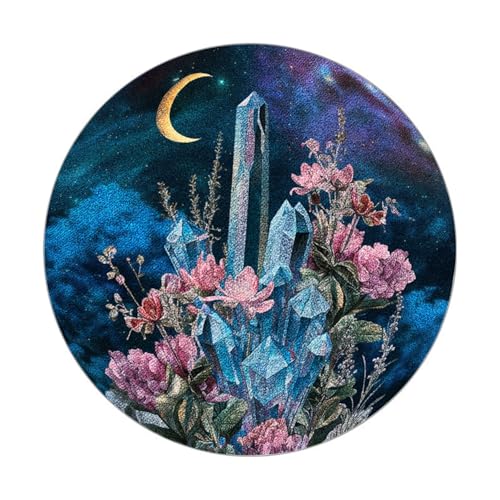 Teppich Rund 100cm Kurzflor rutschfest Lila Blau Waschbar Kurzflor Moderne rutschfest Wohnzimmer Teppich, fürs Schlafzimmer, Inderzimmer von ZAHHYG