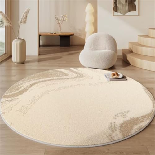 Teppich Rund 100cm Kurzflor rutschfest Minimalismus Waschbar Kurzflor Moderne rutschfest Wohnzimmer Teppich, fürs Schlafzimmer, Inderzimmer Teppich Rund 100cm Kurzflor rutschfest Minimalismus Waschbar Kurzflor Moderne rutschfest Wohnzimmer Teppich, fürs Schlafzimmer, Inderzimmer von ZAHHYG