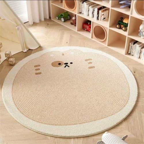Teppich Rund 120 Waschbar Tierdruck Rutschfester Kurzflor Teppich Wohnzimmer, Schlafzimmer Carpet für Büro Eingangsbereich Teppich Rund 120 Waschbar Tierdruck Rutschfester Kurzflor Teppich Wohnzimmer, Schlafzimmer Carpet für Büro Eingangsbereich von ZAHHYG