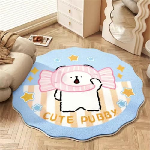 Teppich Rund 160 Kurzflor Blau Gelb Waschbar Kurzflor Moderne rutschfest Wohnzimmer Teppich, fürs Schlafzimmer, Kinderzimmer Teppich Rund 160 Kurzflor Blau Gelb Waschbar Kurzflor Moderne rutschfest Wohnzimmer Teppich, fürs Schlafzimmer, Kinderzimmer von ZAHHYG