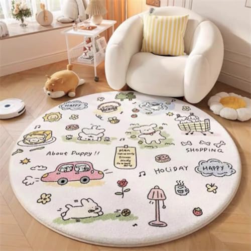 Teppich Rund 160 Kurzflor Drucken Waschbar Kurzflor Moderne rutschfest Wohnzimmer Teppich, fürs Schlafzimmer, Kinderzimmer Teppich Rund 160 Kurzflor Drucken Waschbar Kurzflor Moderne rutschfest Wohnzimmer Teppich, fürs Schlafzimmer, Kinderzimmer von ZAHHYG