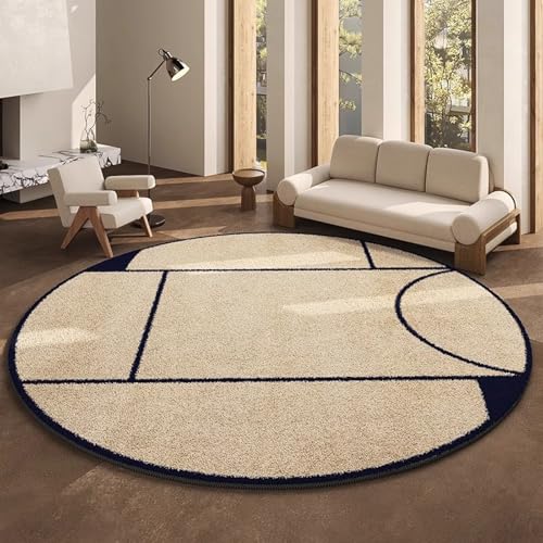 Teppich Rund 160 Kurzflor Minimalistisch Waschbar Kurzflor Moderne rutschfest Wohnzimmer Teppich, fürs Schlafzimmer, Kinderzimmer Teppich Rund 160 Kurzflor Minimalistisch Waschbar Kurzflor Moderne rutschfest Wohnzimmer Teppich, fürs Schlafzimmer, Kinderzimmer von ZAHHYG