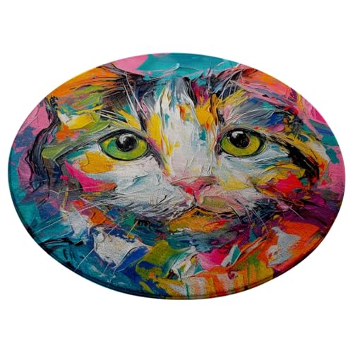 Teppich Rund 80 cm Durchmesser Kurzflor Blau, Gelb, Grün Waschbarer Rutschfester Teppich,Kinderteppich für Wohnzimmer, Schlafzimmer, Arbeitszimmer, Büro Teppich Rund 80 cm Durchmesser Kurzflor Blau, Gelb, Grün Waschbarer Rutschfester Teppich,Kinderteppich für Wohnzimmer, Schlafzimmer, Arbeitszimmer, Büro von ZAHHYG