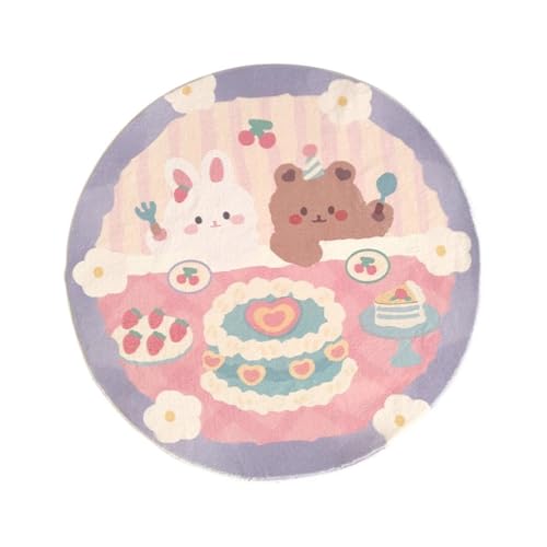 Teppich Rund 80 cm Durchmesser Kurzflor Rosa Lila Waschbarer Rutschfester Teppich,Kinderteppich für Wohnzimmer, Schlafzimmer, Arbeitszimmer, Büro Teppich Rund 80 cm Durchmesser Kurzflor Rosa Lila Waschbarer Rutschfester Teppich,Kinderteppich für Wohnzimmer, Schlafzimmer, Arbeitszimmer, Büro von ZAHHYG