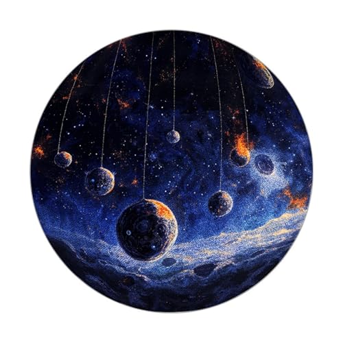 Teppich Rund 90cm Durchmesser Waschbar Blau Kinderzimmer, Kurzflor Moderne rutschfest Wohnzimmer Teppich, fürs Schlafzimmer, Inderzimmer Teppich Rund 90cm Durchmesser Waschbar Blau Kinderzimmer, Kurzflor Moderne rutschfest Wohnzimmer Teppich, fürs Schlafzimmer, Inderzimmer von ZAHHYG