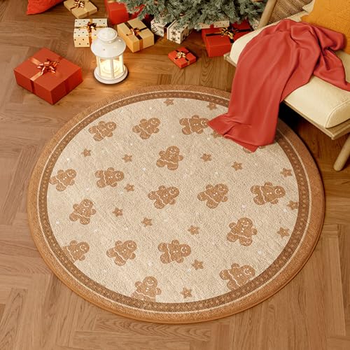 Teppich Rund 90cm Durchmesser Waschbar Gelb Kinderzimmer, Kurzflor Moderne rutschfest Wohnzimmer Teppich, fürs Schlafzimmer, Inderzimmer Teppich Rund 90cm Durchmesser Waschbar Gelb Kinderzimmer, Kurzflor Moderne rutschfest Wohnzimmer Teppich, fürs Schlafzimmer, Inderzimmer von ZAHHYG