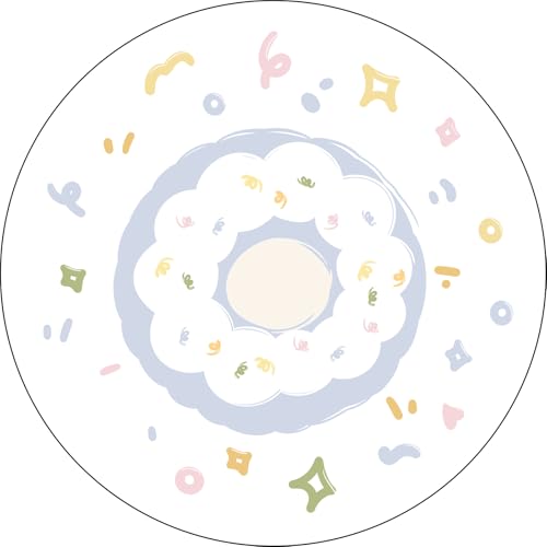 Teppich Rund 90cm Durchmesser Waschbar Lila Grün Kinderzimmer, Kurzflor Moderne rutschfest Wohnzimmer Teppich, fürs Schlafzimmer, Inderzimmer Teppich Rund 90cm Durchmesser Waschbar Lila Grün Kinderzimmer, Kurzflor Moderne rutschfest Wohnzimmer Teppich, fürs Schlafzimmer, Inderzimmer von ZAHHYG