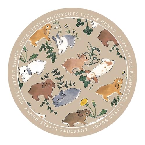 Teppich Rund 90cm Durchmesser Waschbar Tiere Kinderzimmer, Kurzflor Moderne rutschfest Wohnzimmer Teppich, fürs Schlafzimmer, Inderzimmer Teppich Rund 90cm Durchmesser Waschbar Tiere Kinderzimmer, Kurzflor Moderne rutschfest Wohnzimmer Teppich, fürs Schlafzimmer, Inderzimmer von ZAHHYG