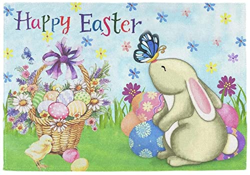 Tischset Bunte Ostern Platzset 2er Set rutschfest Tischsets Abwaschbar Flachs Abgrifffeste Hitzebeständig Platzdeckchen Untersetzer Schmutzabweisend Platzsets für Küche Speisetisch 45x30cm Tischset Bunte Ostern Platzset 2er Set rutschfest Tischsets Abwaschbar Flachs Abgrifffeste Hitzebeständig Platzdeckchen Untersetzer Schmutzabweisend Platzsets für Küche Speisetisch 45x30cm von ZAHHYG