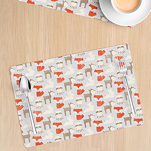 Tischset Cartoon-Fuchs Platzset 2er Set rutschfest Tischsets Abwaschbar PVC Abgrifffeste Hitzebeständig Platzdeckchen Untersetzer Schmutzabweisend Platzsets für Küche Speisetisch 45x30cm Tischset Cartoon-Fuchs Platzset 2er Set rutschfest Tischsets Abwaschbar PVC Abgrifffeste Hitzebeständig Platzdeckchen Untersetzer Schmutzabweisend Platzsets für Küche Speisetisch 45x30cm von ZAHHYG