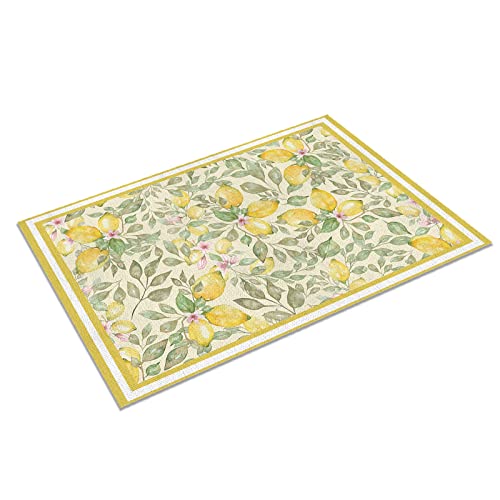 Tischset Gelbe Frucht Zitrone Platzset 2er Set rutschfest Tischsets Abwaschbar Flachs Abgrifffeste Hitzebeständig Platzdeckchen Untersetzer Schmutzabweisend Platzsets für Küche Speisetisch 45x30cm Tischset Gelbe Frucht Zitrone Platzset 2er Set rutschfest Tischsets Abwaschbar Flachs Abgrifffeste Hitzebeständig Platzdeckchen Untersetzer Schmutzabweisend Platzsets für Küche Speisetisch 45x30cm von ZAHHYG