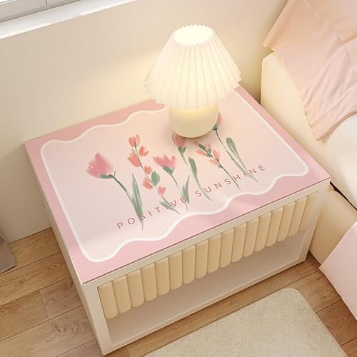 Waschmaschinenauflage Rosa Blumen Waschmaschinen Auflage Rutschfest Saugfähig Staubschutz Waschmaschinenabdeckung- Für Kühlschrank, Küche,Badezimmer - Walkway50*60Cm von ZAHHYG