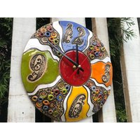 Einzigartige Wanduhr, Uhr Kunst, Keramik Uhr, Home Decor, Handarbeit, Runde Moderne Küche Wanddekoration, Weihnachtsgeschenk von ZAHIRart